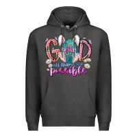 Charcoal Heather with god all things are possible Premium Hoodie - RacoonDesign