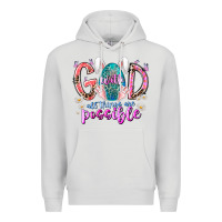 Dove Grey with god all things are possible Premium Hoodie - RacoonDesign