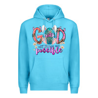 Ocean Blue with god all things are possible Premium Hoodie - RacoonDesign