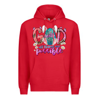 Red with god all things are possible Premium Hoodie - RacoonDesign