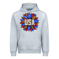 Heather Grey american sunflower Urban Hoodie - HRA Design Shop
