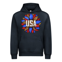Navy american sunflower Urban Hoodie - HRA Design Shop
