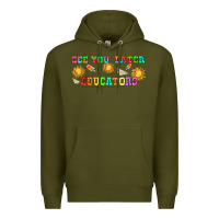 Army Green see you later educators  libbey glass Premium Hoodie - HRA Design Shop