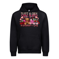 Black just  girl who loves valentines day Urban Hoodie - RacoonDesign