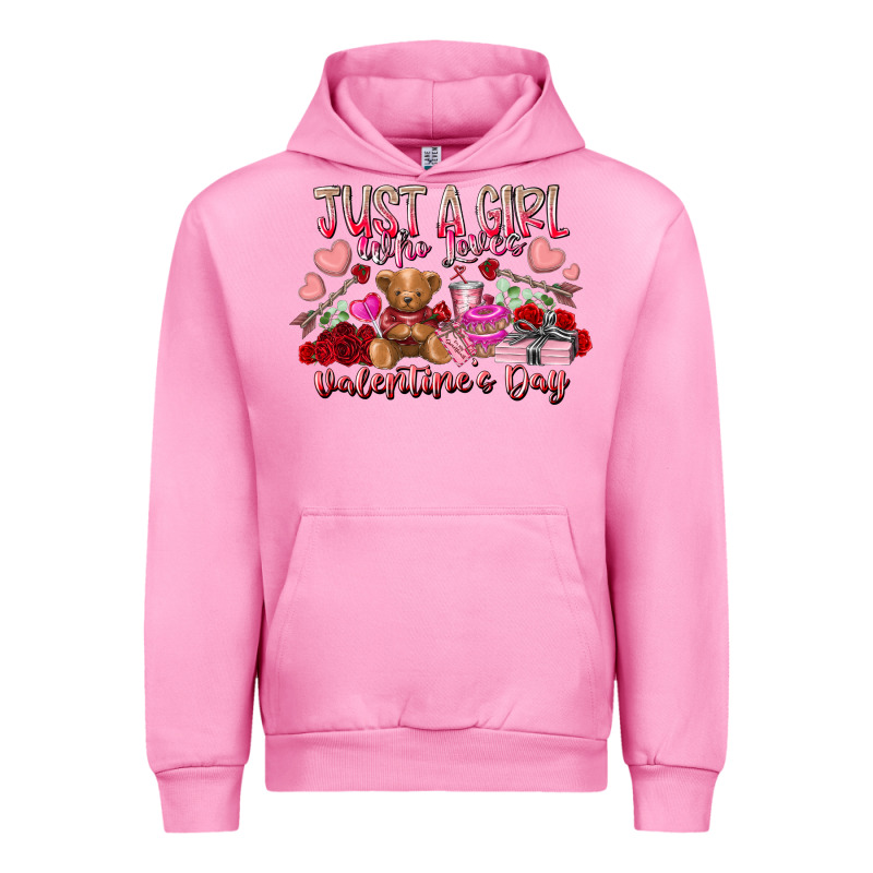 Just  Girl Who Loves Valentines Day Urban Hoodie by RacoonDesign | Teevron