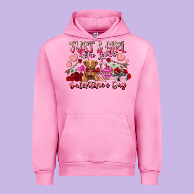 Just  Girl Who Loves Valentines Day Urban Hoodie Designed By Racoondesign