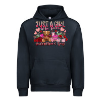 Navy just  girl who loves valentines day Urban Hoodie - RacoonDesign