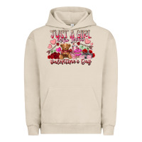 Pigment French Oak just  girl who loves valentines day Urban Hoodie - RacoonDesign