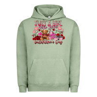 Pigment Oil Green just  girl who loves valentines day Urban Hoodie - RacoonDesign