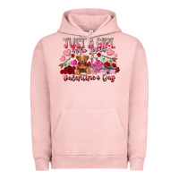 Pigment Salmon just  girl who loves valentines day Urban Hoodie - RacoonDesign