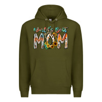 Army Green world is best mom Premium Hoodie - RacoonDesign