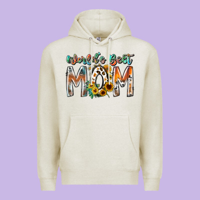 World Is Best Mom Premium Hoodie Designed By Racoondesign