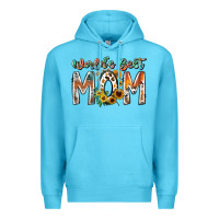 Ocean Blue world is best mom Premium Hoodie - RacoonDesign