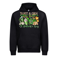 Black Just a Girl who Loves Saint Patrick's Day Urban Hoodie - RacoonDesign
