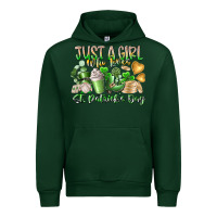 Forest Green Just a Girl who Loves Saint Patrick's Day Urban Hoodie - RacoonDesign