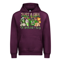 Mauve Wine Just a Girl who Loves Saint Patrick's Day Urban Hoodie - RacoonDesign