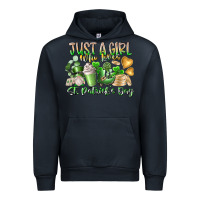Navy Just a Girl who Loves Saint Patrick's Day Urban Hoodie - RacoonDesign