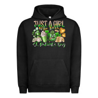 Pigment Black Just a Girl who Loves Saint Patrick's Day Urban Hoodie - RacoonDesign
