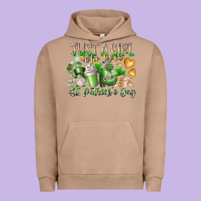 Just A Girl Who Loves Saint Patrick's Day Urban Hoodie Designed By Racoondesign