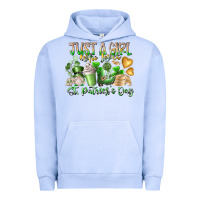 Pigment Grape Ice Just a Girl who Loves Saint Patrick's Day Urban Hoodie - RacoonDesign