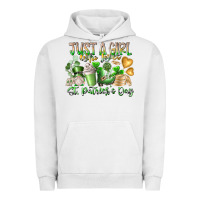 Pigment Lunar Rock Just a Girl who Loves Saint Patrick's Day Urban Hoodie - RacoonDesign