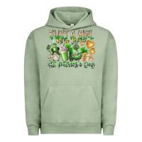 Pigment Oil Green Just a Girl who Loves Saint Patrick's Day Urban Hoodie - RacoonDesign