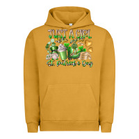 Pigment Peanut Butter Just a Girl who Loves Saint Patrick's Day Urban Hoodie - RacoonDesign