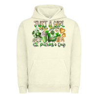 Pigment Pistachio Just a Girl who Loves Saint Patrick's Day Urban Hoodie - RacoonDesign