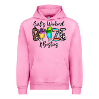 Fuchsia Pink girl's weekend booze & besties Urban Hoodie - CowhideDigitalArt