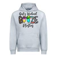 Heather Grey girl's weekend booze & besties Urban Hoodie - CowhideDigitalArt