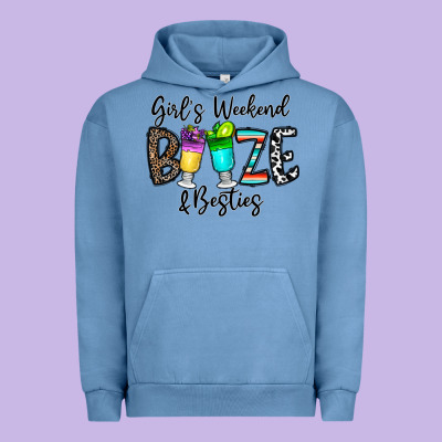 Girl's Weekend Booze & Besties Urban Hoodie Designed By Cowhidedigitalart