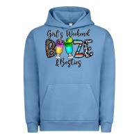 Pigment Pebble Blue girl's weekend booze & besties Urban Hoodie - CowhideDigitalArt