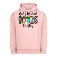 Pigment Salmon girl's weekend booze & besties Urban Hoodie - CowhideDigitalArt
