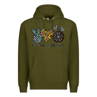 Army Green peace love racing Premium Hoodie - CowhideDigitalArt