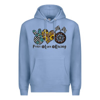 Colony Blue peace love racing Premium Hoodie - CowhideDigitalArt