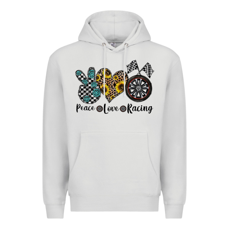 Peace Love Racing Premium Hoodie by CowhideDigitalArt | Teevron