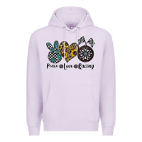 Lilac peace love racing Premium Hoodie - CowhideDigitalArt