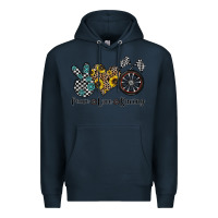 Navy peace love racing Premium Hoodie - CowhideDigitalArt