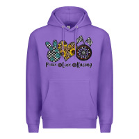 Purple peace love racing Premium Hoodie - CowhideDigitalArt