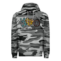 Slate Camo peace love racing Premium Hoodie - CowhideDigitalArt