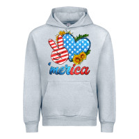 Heather Grey america with heart Urban Hoodie - HRA Design Shop