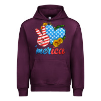 Mauve Wine america with heart Urban Hoodie - HRA Design Shop