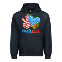 Navy america with heart Urban Hoodie - HRA Design Shop