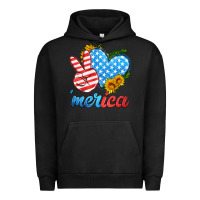 Pigment Black america with heart Urban Hoodie - HRA Design Shop