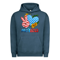 Pigment Midnight Navy america with heart Urban Hoodie - HRA Design Shop