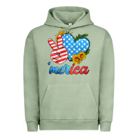 Pigment Oil Green america with heart Urban Hoodie - HRA Design Shop