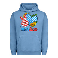 Pigment Pebble Blue america with heart Urban Hoodie - HRA Design Shop