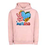 Pigment Salmon america with heart Urban Hoodie - HRA Design Shop