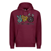 Burgundy peace love racing Premium Hoodie - CowhideDigitalArt