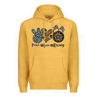 Mustard peace love racing Premium Hoodie - CowhideDigitalArt